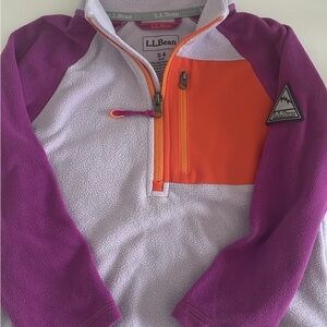 L.L. Bean Kids' Vibrant Fleece Hoodie - Purple and Orange